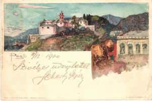 1900 Pegli. E. Nister Cartoline Postale Artistiche di Velten No. 205. litho s: Manuel Wielandt (wet damage)