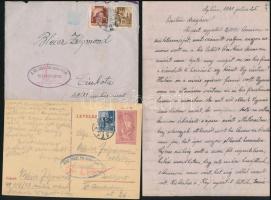 1943 Munkaszolgálatos személynek írt levelezőlap és levél
