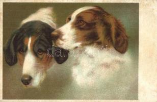 8 db régi kutya és macska motívumlap, közte pár litho / 8 pre-1945 dog and cat motive cards, among t...