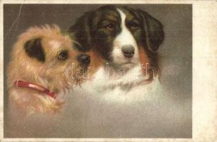 8 db régi kutya és macska motívumlap, közte pár litho / 8 pre-1945 dog and cat motive cards, among t...