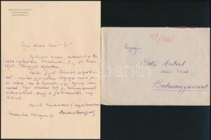 1941 Vámosmikola, Deutsch Manó(1898-1944) kerületi főrabbi személyes hangvételű levele