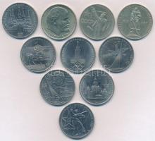 Szovjetunió 1965-1980. 1R (10xklf) forgalmi emlékérme T:1-,2 Soviet Union 1965-1980. 1 Rouble (10xdiff) commemorative coins C:AU,XF