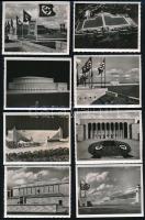 cca 1936-1940 Propaganda kiadás a Nürnbergi birodalmi gyűlés helyszínéről, tervekről, 12 db fotó, Nü...