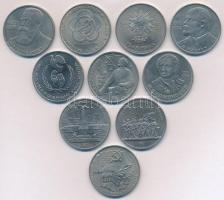 Szovjetunió 1985-1987. 1R (10xklf) forgalmi emlékérme T:1- Soviet Union 1985-1987. 1 Rouble (10xdiff) commemorative coins C:AU