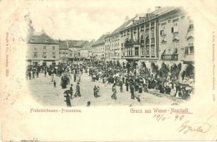 1899 Wiener Neustadt, Frohnleichnams Prozession / Corpus Christi procession, shopf of Th. Seemann and J. Resch (wet corner)