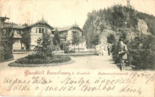 1903 Kyselka, Giesshübl Sauerbrunn bei Karlsbad; Kaltwasserheilanstalt / cold water spa (EK)