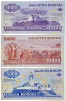 2012. 500K "Balatoni Korona" helyi pénz + 2012. 1000K "Balatoni Korona" helyi pé...