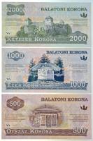 2012. 500K "Balatoni Korona" helyi pénz + 2012. 1000K "Balatoni Korona" helyi pé...