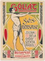 cca 1910 Góliát sósborszesz címke, litográfia, 10x7 cm.