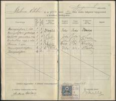 1910 Selmecbánya, Bányamérnöki leckekönyv okmánybélyegekkel, 1 oldal hiányzik