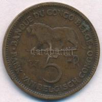 Belga-Kongó 1937. 5Fr Br "III. Lipót" T:2-
Belgian Congo 1937. 5 Francs Br "Leopold ...