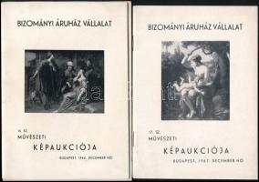 1966-1967 BÁV 15. és 17. sz. művészeti képaukciója. Katalógus. Bp., Fővárosi Nyomda. Kiadói papírkötésben. Megjelentek 1500 példányban.