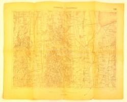 cca 1900 Kiskkomárom, Zalaszentmihály és a kis Balaton környékének katonai térképe 60x48 cm