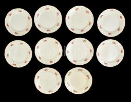 Fontebasso matricás süteményes tányér (10db), matricás, kopott, d:19,5 cm (10×)