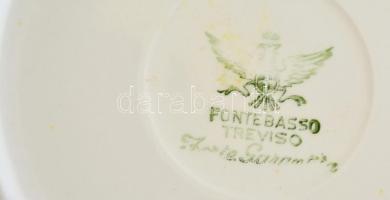 Fontebasso matricás süteményes tányér (10db), matricás, kopott, d:19,5 cm (10×)