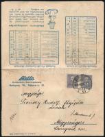 1935 Bp., Aladdin lámpa árjegyzék, szakadással, postázott