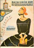 Fa füles tálca, réz szerelékkel, nyomattal, 36×26 cm