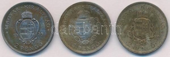 1935. 2P Ag "Pázmány" + 2P Ag "Rákóczi" + 1936. 2P Ag "Liszt Ferenc" T...