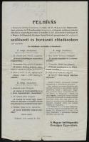 1913 Bp., A Magyar Szőlősgazdák Országos Egyesülete által kiadott felhívás szőlészeti és borászati előadásokkal kapcsolatban