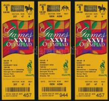 1996 3 db fel nem használt belépő az Atlantai olimpiára / 3 unused tickets for the Atlanta Olympic Games