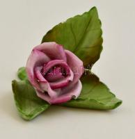 Herendi rózsa, kézzel festett, jelzett, nagyon apró lepattanással, 7×7 cm
