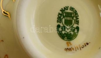 Zsolnay pillangómintás váza, kézzel festett, jelzett, hibátlan, m: 12 cm