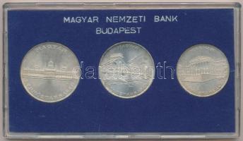 1956. 10Ft + 20Ft + 25Ft Ag Tízéves a Forint sor kék MNB tokban T:1- kis patina Adamo EM4, EM5, EM6