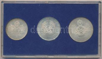 1956. 10Ft + 20Ft + 25Ft Ag "Tízéves a Forint" sor kék MNB tokban T:1- kis patina Adamo EM...