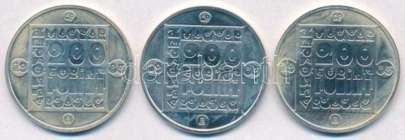 1985. 200Ft Ag (3xklf) "Természetvédelem - Mocsári Teknős, Vadmacska, Vidra" T:BU 
Adamo ...