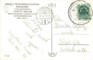 1940 Szatmárnémeti, Satu Mare; bevonulás, Horthy Miklós és vezérkara a díszszemlén / entry of the Hu...