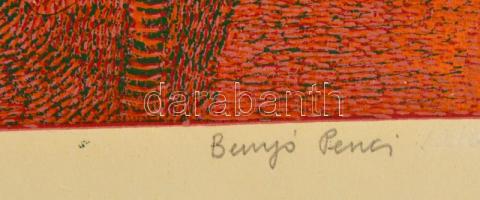 Benyó Ildikó - Penci (1946-2011): A reménység képei. Színes fametszet, papír, jelzett, 29×41 cm