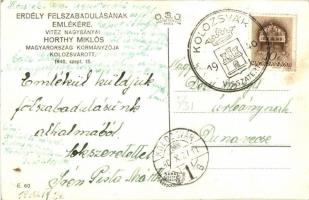 1940 Kolozsvár, Cluj; bevonulás, Horthy Miklós, Purgly Magdolna, Teleki Pál / entry of the Hungarian...