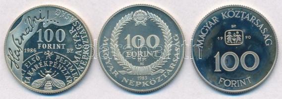 1983. 100Ft alpakka "Czóbel Béla" + 1986. 100Ft alpakka "Fáy András" + 1990. 100...