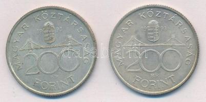 1993. 200Ft Ag "MNB" (2x) T:2