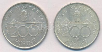 1993. 200Ft Ag "MNB" (2x) T:2
