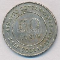 Straits Settlements / Brit gyarmat 1920. 50c "V. György" T:2 Straits Settlements / British...