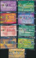 2002 MATÁV Szerencsejáték Rt. teljes telefonkártya sorozat, bontatlan csomagolásban, 9 db