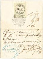 1858 Személyi igazolvány 30kr CM okmánybélyeggel