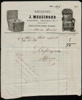 1872 Árnyékszékeket, wc trónokat készítő iparos fejléces számlája / Invoice of toilet maker