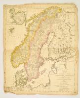 cca 1820 A skandináv államok rézmetszetű térképe F. W. Streit, Leipzig, J. C. Hinrichs, 42x49 cm Szélén szakadozásokkal. ./ 1820 Etched map of Scandinavia 42x49 cm