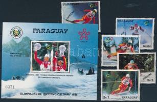 Winter Olympics set + block MUESTRA, Téli olimpia sor + blokk MUESTRA