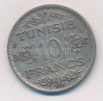 Tunézia / Francia Protektorátus 1934. (1353) 10Fr Ag T:2  Tunisia / French Protectorate 1934. (1353) 10 Francs Ag C:XF