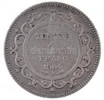 Tunézia / Francia Protektorátus 1904A (1322) 1Fr Ag T:2 
Tunisia / French Protectorate 1904A (1322)...