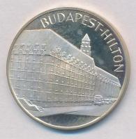DN Budapest Hilton Ag emlékérem, peremen jelzett (12,58/0.640/32mm) T:1 (eredetileg PP) kis patina