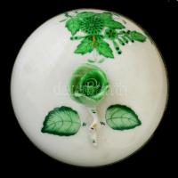 Herendi Apponyi mintás rózsás porcelán bonbonier, kézzel festett, jelzett, hibátlan, m: 8 cm, d: 9,5...