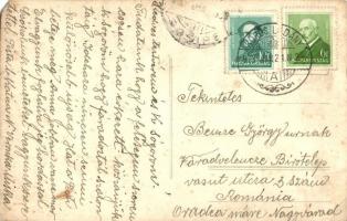 1923 Körösladány, Dohány kis áruda, üzlet, Csepel varrógép és kerékpár, csoportkép. photo (EM)