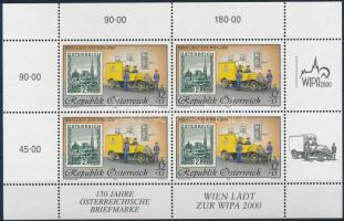 International stamp exhibition WIPA 2000, Vienna minisheet, Nemzetközi bélyegkiállítás WIPA 2000, Bécs kisív