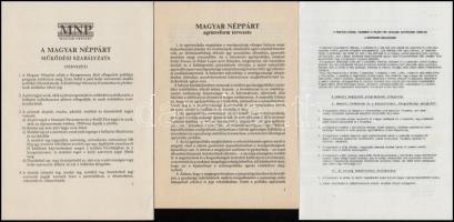 1989 9 db különféle politikai szórólap, ismertető, hirdetmény