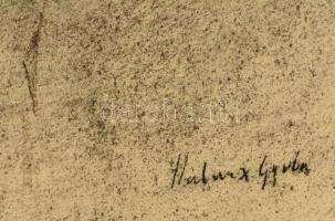 Halvax jelzéssel: Női fej. Szén, papír, szakadással, 61×42 cm