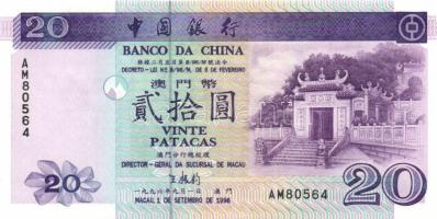 Makaó/Banco da China 1996. 20P T:I